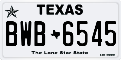 TX license plate BWB6545