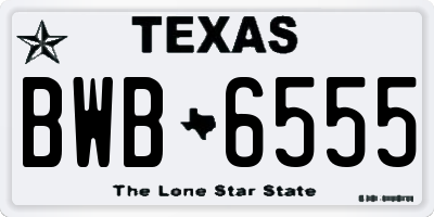 TX license plate BWB6555