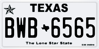 TX license plate BWB6565