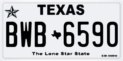 TX license plate BWB6590