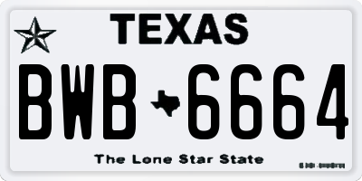 TX license plate BWB6664