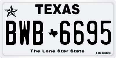 TX license plate BWB6695
