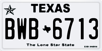 TX license plate BWB6713