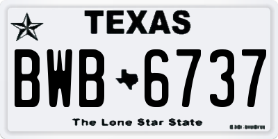 TX license plate BWB6737