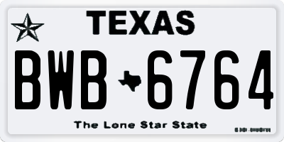TX license plate BWB6764