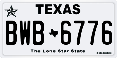 TX license plate BWB6776