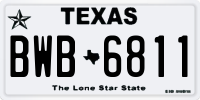 TX license plate BWB6811