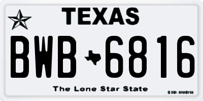 TX license plate BWB6816