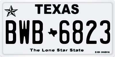 TX license plate BWB6823