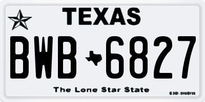 TX license plate BWB6827