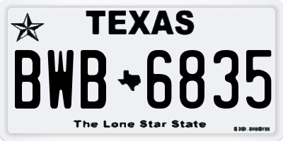 TX license plate BWB6835