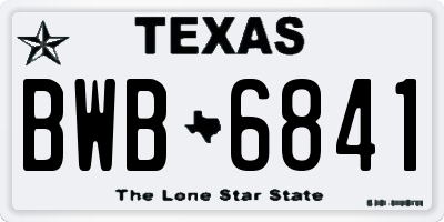 TX license plate BWB6841