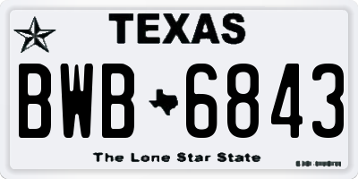 TX license plate BWB6843