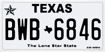 TX license plate BWB6846