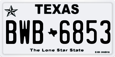 TX license plate BWB6853