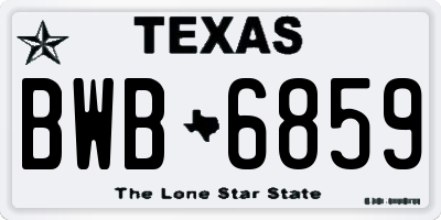 TX license plate BWB6859