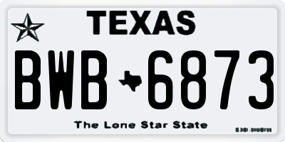 TX license plate BWB6873
