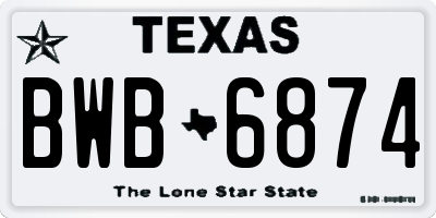 TX license plate BWB6874