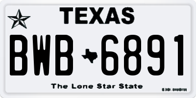 TX license plate BWB6891