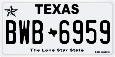 TX license plate BWB6959