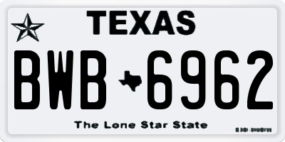 TX license plate BWB6962