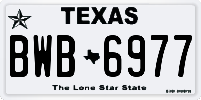 TX license plate BWB6977