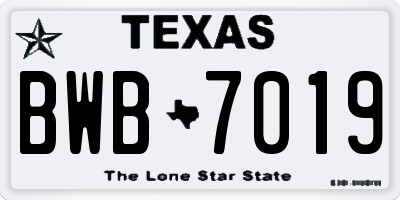 TX license plate BWB7019