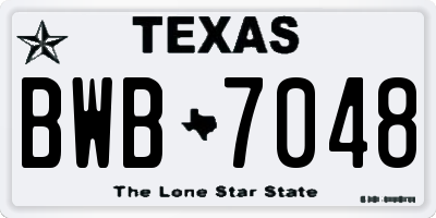 TX license plate BWB7048