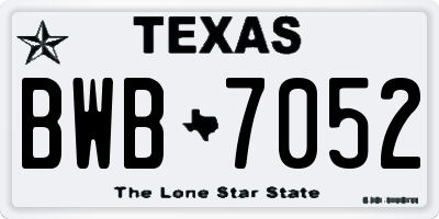 TX license plate BWB7052