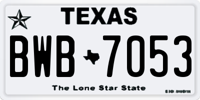 TX license plate BWB7053