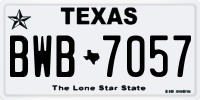 TX license plate BWB7057