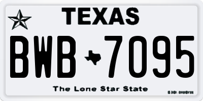 TX license plate BWB7095