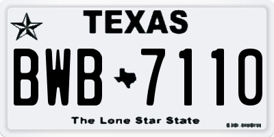 TX license plate BWB7110