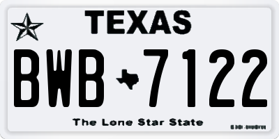 TX license plate BWB7122