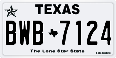 TX license plate BWB7124