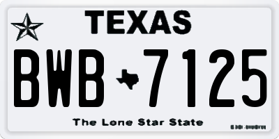 TX license plate BWB7125