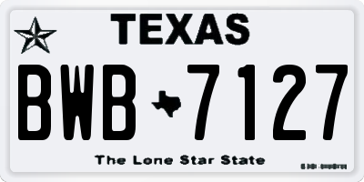 TX license plate BWB7127