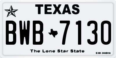 TX license plate BWB7130