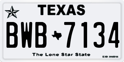 TX license plate BWB7134