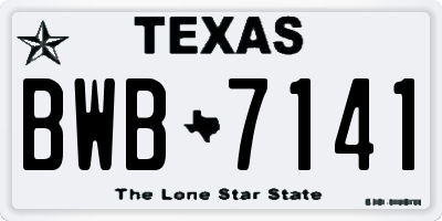 TX license plate BWB7141