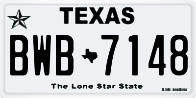 TX license plate BWB7148