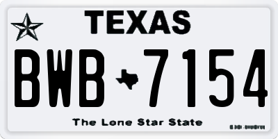 TX license plate BWB7154