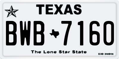TX license plate BWB7160