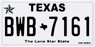 TX license plate BWB7161