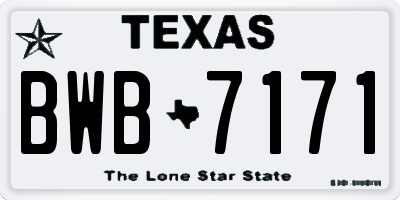 TX license plate BWB7171