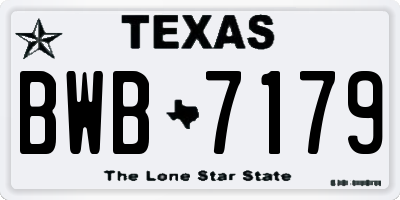 TX license plate BWB7179