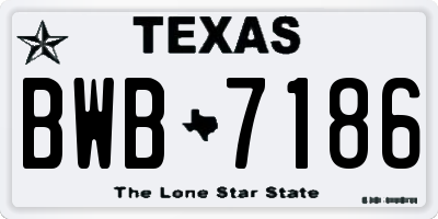 TX license plate BWB7186