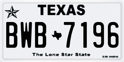 TX license plate BWB7196