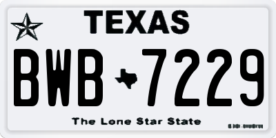TX license plate BWB7229