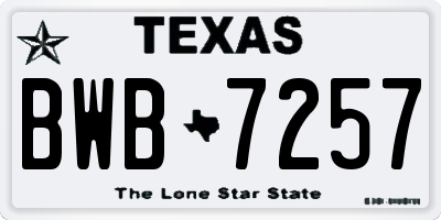 TX license plate BWB7257